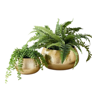 Decorative Copper Metal Milk Cans <b>Set</b> of 2 Ribbed Flower <b>Vases</b> Antique Style Ironware for Home & Wedding Decor Handmade Planter - Product Image 4