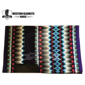 Custom Made <b>Heavy</b> Western Show Saddle Pads New Zealand Wool Glitter Wool Zari Cotton Padded Comfortable Horse Racing Custom - Product Image 6