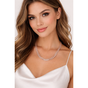 Collier en argent sterling 925 plaqué or rose, chaîne serpent multi-brins, finition polie minimaliste, longue chaîne pour femme, usage quotidien - Product Image 4