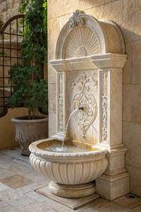 Fuente Moderna Ecológica Tallada a Mano en Mármol Blanco - Product Image 2