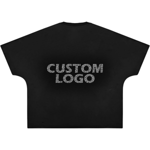 T-shirt Oversize Homme 100% Coton Noir Manches Courtes Décontracté Streetwear Col Rond Délavé Sérigraphié Respirant - Product Image 3