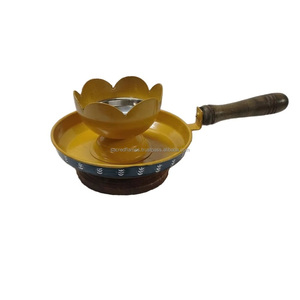 Sacred Flames Wholesale <b>for</b> Incense <b>Burner</b> Solid Brass Wooden Handle Handpainted Eco-friendly Powder Dhoop Loban Camphor - Product Image 6