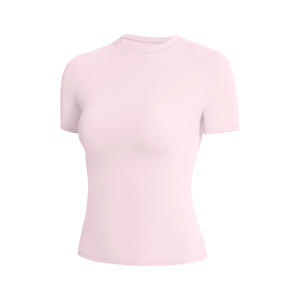 เสื้อยืดแขนสั้นคอกลมสีขาวสำหรับผู้หญิง MERITORIOUS INTERNATIONAL ผ้าถักเนื้อผ้าฝ้าย 100% ระบายอากาศได้ดี ทรงลำลอง มีหลายขนาด - Product Image 3