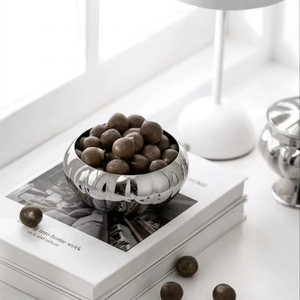 Modern Silver <b>Mirror</b> Finished Decorative Bowl Suitable For Snack Candy Chocolate Display And Table Styling From India - Product Image 1