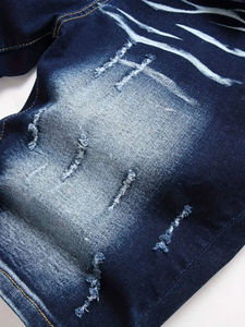 Pantalones Cortos de Mezclilla para Hombre, Estilo Casual, Teñido Degradado, Desgastados, de Algodón Lavado, Color Sólido, Cintura Media, Cierre de Botones, Tejido - Product Image 5