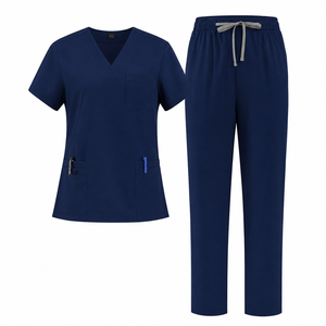 Women's Woven V-Neck Short-Sleeved <b>Scrub</b> Uniform Hospital Operating Room Nurse Doctor Workwear Washable Medical Overalls <b>Clothes</b> - Product Image 6