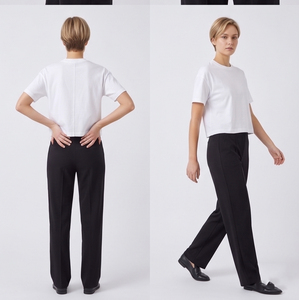 T-shirt blanc ample à col rond pour femme, style streetwear, manches courtes, léger, pour l'été - Product Image 5