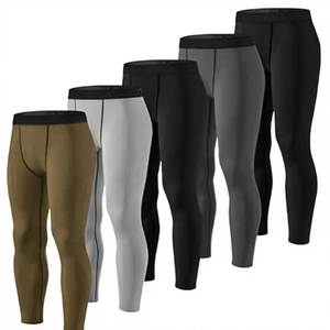 Gym Leggings US Size 90% Polyester 10% Spandex Custom Logo Sportswear Running <b>Tights</b> Pants Elastic <b>Compression</b> - Product Image 6