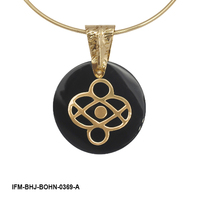 KENWAY SARTAJ WORLDWIDE Pendentif géométrique tendance en corne de buffle fait main pour femme, fusionné artistiquement et poli, avec cordon réglable
