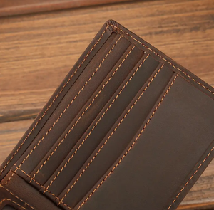 Premium Card Holder Designer Wholesale Factory <b>Long</b> Fold Custom Logo RFID Genuine Leather Men's Lightweight Quality <b>Wallet</b> - Product Image 4
