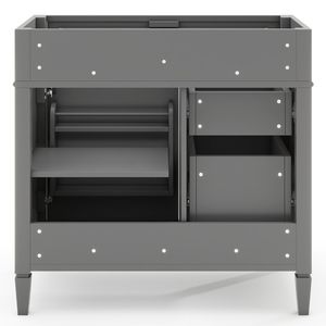 Mobile Bagno Moderno da 36 Pollici con Top in Legno Massello, Lavabo Integrato, Armadietto Contenitore e 2 Cassetti a Ribalta - Organizzatore per Bagno - Product Image 6