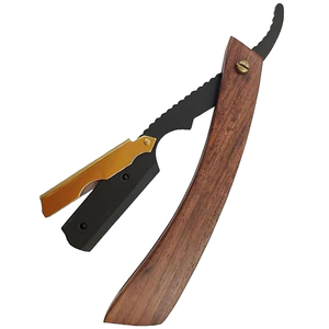 Navaja de Afeitar Recta de Acero Inoxidable con Mango de Madera Natural, Afeitadora Manual de Una Sola Hoja, Herramienta de Barbería Resistente al Óxido, Equipo de Afeitado - Product Image 5