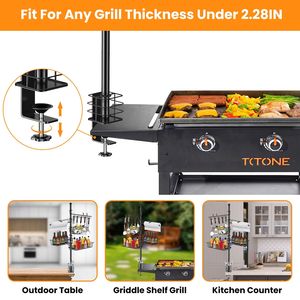 Organizzatore Verticale per Accessori BBQ, Porta Utensili per Griglia, Portarotoli, Ganci e Cestelli, Supporto per Utensili da Barbecue - Product Image 6