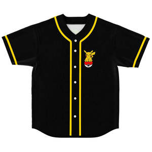 Camiseta de béisbol negra con logotipo personalizado, con nombre y número en la parte delantera y trasera, con botones, manga corta, ropa deportiva para hombres y mujeres - Product Image 1
