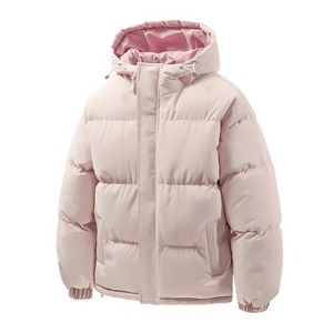 <b>Light</b> Blue Hooded <b>Puffer</b> <b>Jacket</b> Windproof Zipper Closure Casual Winter Thick Fit Polyester Shell Unisex Regular Sleeve - Product Image 2