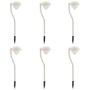 Set di 6 luci solari da giardino color argento 3,5x3,1x11,6 pollici in PP - Product Image 3