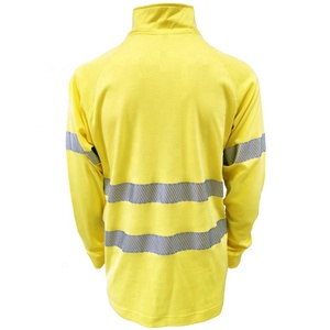 Yellow Reflective Safety Workwear <b>Long</b> <b>Sleeve</b> Zip Up Shirt High Visibility Uniform for Road Crew Warehouse 2026 - Product Image 4