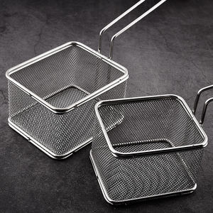 Bold Blossom Stainless Steel Kitchen Cooking Draining Strainer Mesh <b>Wire</b> French Fry Chips <b>Baskets</b> Net Dishwasher Safe Tools - Product Image 6