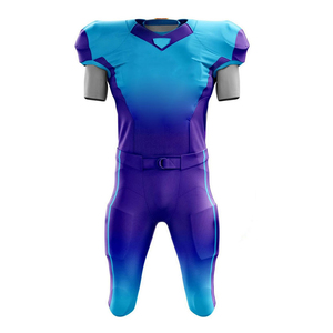 Uniforme de football américain pour hommes, 100% polyester, manches courtes, taille plus, logo sur le devant, nom d'équipe personnalisable - Product Image 1