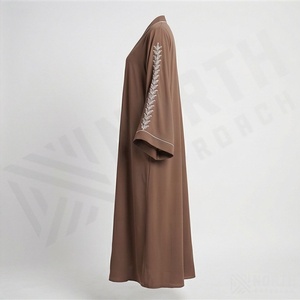 Abaya musulmane de haute qualité, tissu personnalisé, anti-UV, respirant, décontractée, moderne, grande taille, vêtements islamiques pour femmes, vêtements de mode - Product Image 3