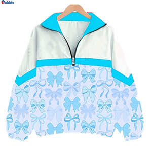 Top Quality <b>Windbreaker</b> <b>Jacket</b> <b>for</b> <b>Women</b> Racer <b>Jacket</b> Full Sleeve Zipper Front Bows Soccer Pattern Green White Breathable Woven - Product Image 6