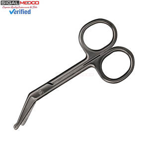 2 Tijeras para Ostomía y Vendajes, 4.3 x 2.1 Pulgadas, Curvas, de Acero Inoxidable Negro, para Médicos, Enfermeras y Cuidado en el Hogar - Product Image 4