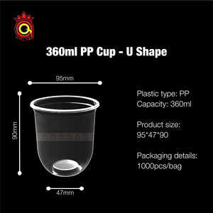 Viet Nam PP gobelets en plastique gobelets en plastique transparents avec couvercles 95mm gobelets en PP jetables pour café bulle lait thé Smoothie - Product Image 2