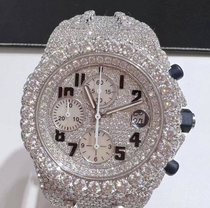 DAZZLING JEWELS นาฬิกาหรูหราสำหรับทุกเพศ สีขาวทอง สแตนเลสสตีล ประดับเพชร ขนาด 42 มม. ระบบอนาล็อก กลไกอัตโนมัติ กระจกแซฟไฟร์คุณภาพสูง - Product Image 4