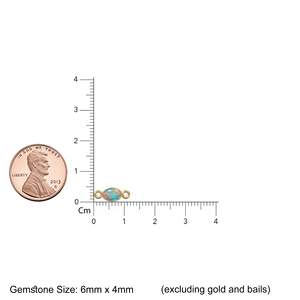 Ethiopian Opal 18k Solid Gold <b>Spacer</b> Connector / Handmade Bracelet Finding / Necklace Gold Findings / Fire Gemstone 4x6MM - Product Image 2