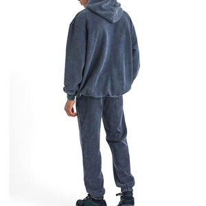 Conjunto Deportivo con Capucha y Logotipo Personalizado, Estilo Vintage Lavado al Ácido, Unisex, Tallas Grandes, 100% Algodón Felpa para Invierno - Product Image 4