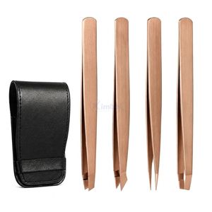 Juego de Pinzas para Cejas de Acero Inoxidable Verde Duradero con Punta Inclinada y Plana, Accesorios de Belleza y Cuidado Personal de Precisión - Product Image 4