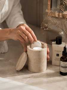 Ensemble de salle de bain en pierre naturelle à prix abordable avec distributeur de savon, porte-brosse à dents, plateau et porte-savon pour usage domestique - Product Image 2