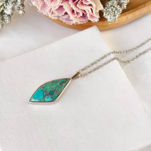 Colgante de Plata de Ley 925 Chapado en Oro de 14K con Turquesa y Cobre, Colgante de Piedra Preciosa Natural, Regalo de Joyería para Mujer - Product Image 4