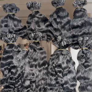 Extensiones de Cabello Remy Indio de Templo de Lujo Crudo de Primera Calidad, Doble Trama a Máquina, Sin Procesar, Suaves, Estilos Ondulados Brasileños, 100g - Product Image 3