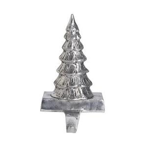 Porte-numéro de table en métal argenté en forme de sapin de Noël, en aluminium moulé à la main, support de chaussette de Noël en forme de sapin, design moderne - Product Image 1