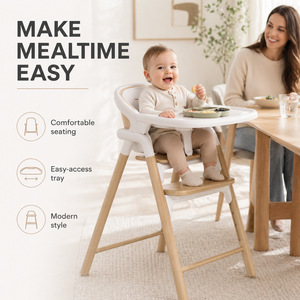 Chaise haute portable nordique pour bébé, siège rehausseur réglable pour l'alimentation des enfants en croissance de plus de 6 mois - Product Image 4