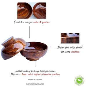 Tazón Multiusos de Madera Maciza de Sheesham para Desayuno, Aperitivos, Sopa, Ensalada, Frutos Secos - Product Image 6