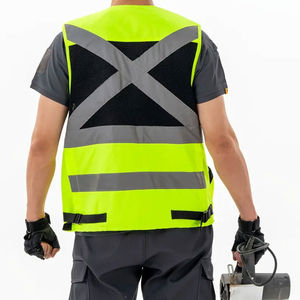 Gilet de sécurité unisexe haute visibilité réfléchissant en maille polyester respirante, imprimé par transfert thermique, vêtement de travail multi-poches, résistant aux perforations - Product Image 2