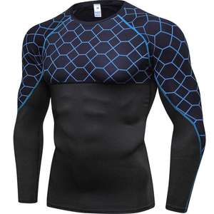 <b>Men's</b> <b>Black</b> <b>Red</b> Heat-Transfer Printed Short Sleeve Compression <b>Shirt</b> Quick Dry Sporty Fit Casual Knitted Spandex/Polyester 120g - Product Image 3