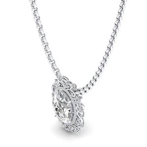 REYES Lujosos Collares con Colgante de Moissanita Certificada GRA de Oro Sólido de 14K, Diseño de Girasol, Regalos de Boda, Joyería Fina para Mujer - Product Image 3