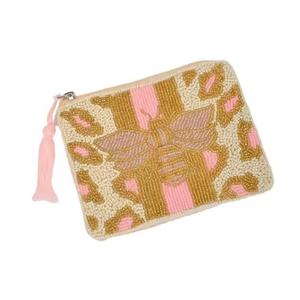 Bolso de mano artesanal de cuentas de vidrio con bordado abstracto colorido, forma rectangular, para fiestas. - Product Image 5