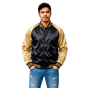 Veste universitaire en satin personnalisée pour homme, style streetwear, avec broderie, fabrication OEM, vente en gros de vêtements en marque privée - Product Image 4