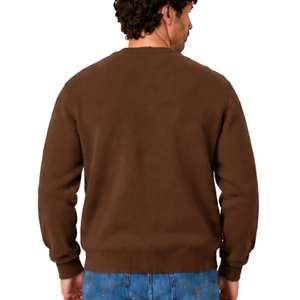 Cárdigan de punto para hombre, color marrón, con cuello en V, diseño de rombos, botones frontales, manga larga, estilo clásico, informal, tejido suave. - Product Image 2
