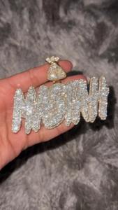 Colgante Iced Bling, Colgante con Nombre Personalizado, Colgante Hip Hop, Colgante con Letra, Placa con Nombre Iced Out, Cadena Personalizada para Hombre - Product Image 4
