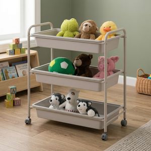 Taiwan Rangement pour la maison Fabricant de meubles Ménage Petit Moyen Grand 3 tiroirs DIY Organisateur de stockage de jouets Boîte en plastique avec roues - Product Image 1