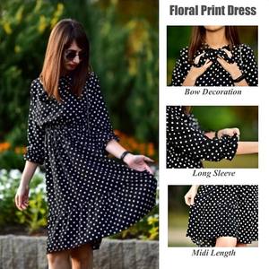 Latest Ladies A-Line Casual Worsted Chiffon Plus Size Summer Dress New Korean <b>Sweet</b> <b>Flower</b> Print Eco-Friendly Breathable - Product Image 4
