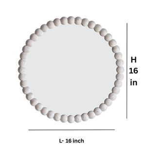 Miroir mural rond en bois sculpté Smart Art avec cadre décoratif en MDF blanc, miroir d'appoint moderne pour salon, couloir - Product Image 6