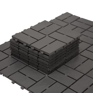 Baldosas de terraza entrelazadas para todo tipo de clima, 12x12 pulgadas, cuadradas, de composite, para exteriores, con cuatro listones, de plástico, para todos los usos. - Product Image 2