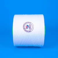 Fil à broder 100 % polyester blanc brut 52/2 écologique pour la production de fils de couture, vêtements, textiles et denim