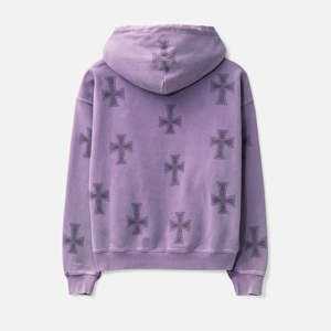 Custom Applique Embroidery Distressed Hoodie Rhinestone <b>Zip</b> <b>up</b> Jacket Acid Wash Vintage Washed Men Fleece Streetwear Hoodie - Product Image 2